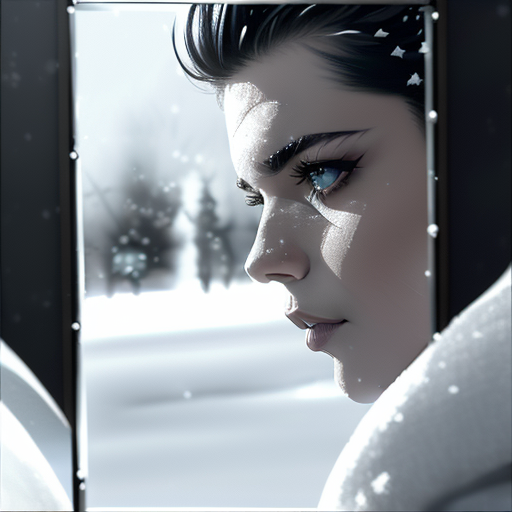 A frantic Snow, reflected in a cracked mirror as he rakes his hands through his slicked hair, with the calm but dangerous image of Lucy in the background, her cold, calculating eyes following his every move.